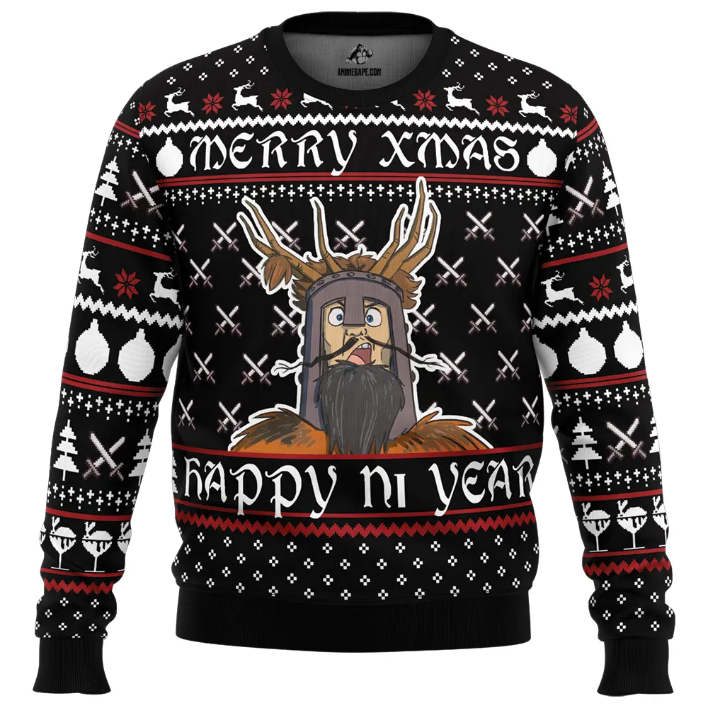 Merry xmas happy ni year monty python ugly christmas sweater